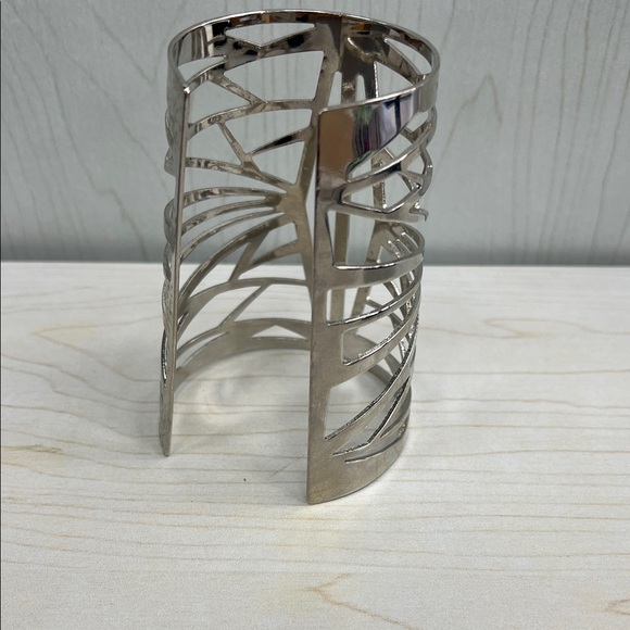Silver Geometric Cuff Bracelet - Picture 3 of 5